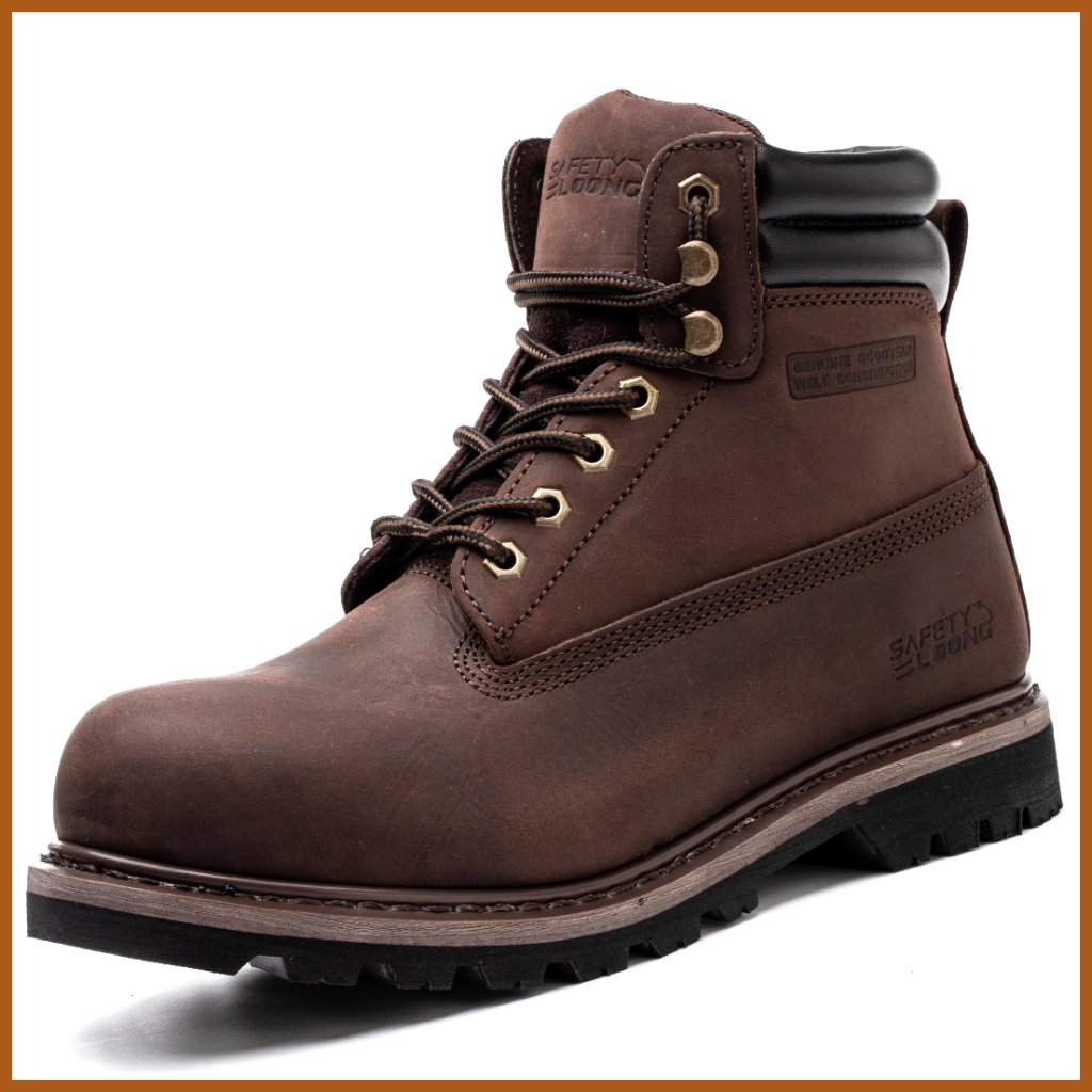 Waterproof Leather Work Boots Non Slip Soft Toe Comfortable